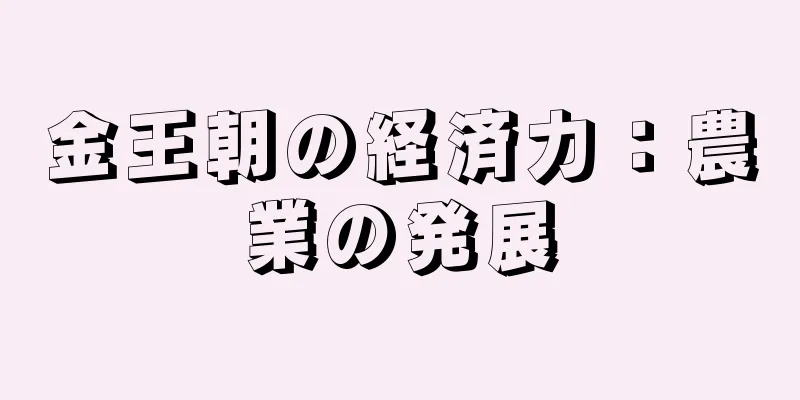 金王朝の経済力：農業の発展