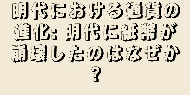明代における通貨の進化: 明代に紙幣が崩壊したのはなぜか?