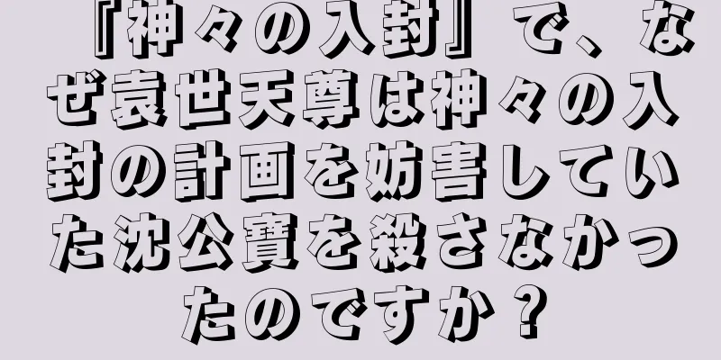 『神々の入封』で、なぜ袁世天尊は神々の入封の計画を妨害していた沈公寶を殺さなかったのですか？