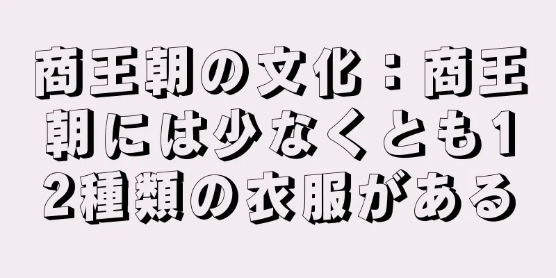 商王朝の文化：商王朝には少なくとも12種類の衣服がある