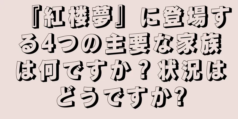『紅楼夢』に登場する4つの主要な家族は何ですか？状況はどうですか?
