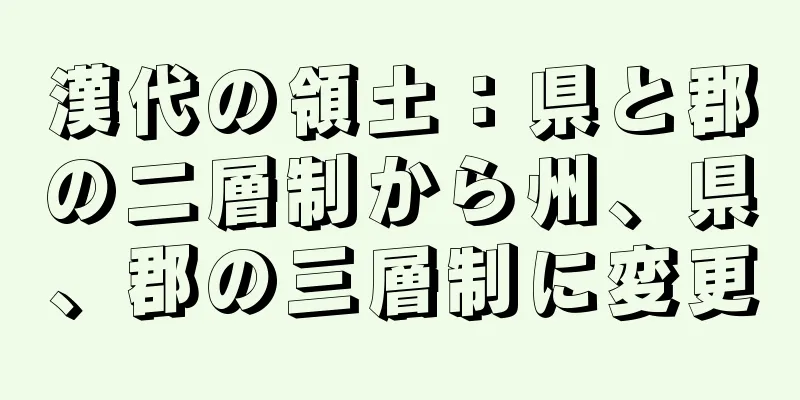 漢代の領土：県と郡の二層制から州、県、郡の三層制に変更