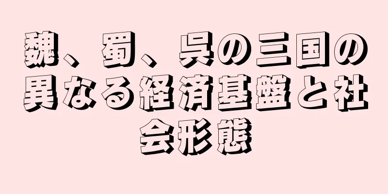 魏、蜀、呉の三国の異なる経済基盤と社会形態