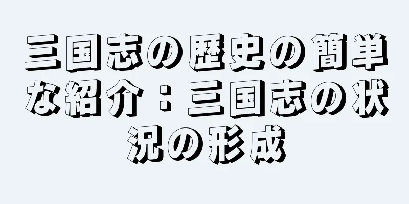 三国志の歴史の簡単な紹介：三国志の状況の形成