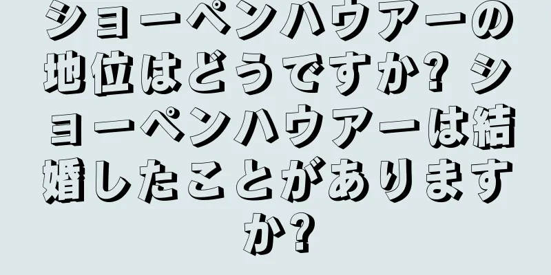 ショーペンハウアーの地位はどうですか? ショーペンハウアーは結婚したことがありますか?