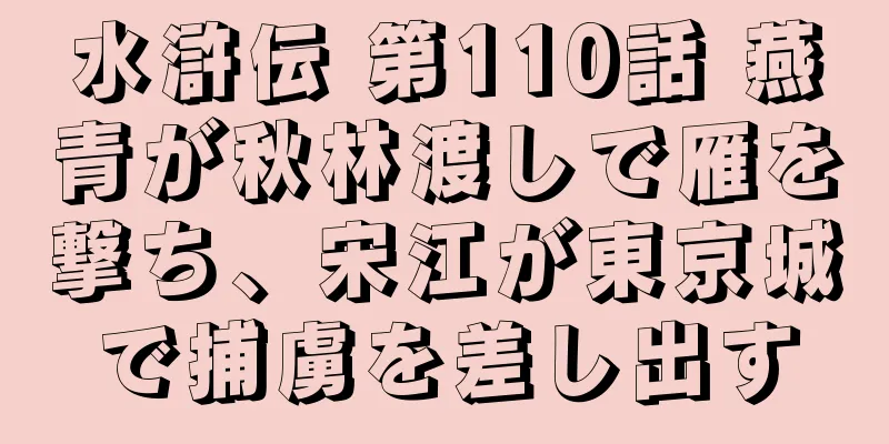 水滸伝 第110話 燕青が秋林渡しで雁を撃ち、宋江が東京城で捕虜を差し出す
