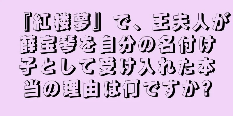『紅楼夢』で、王夫人が薛宝琴を自分の名付け子として受け入れた本当の理由は何ですか?