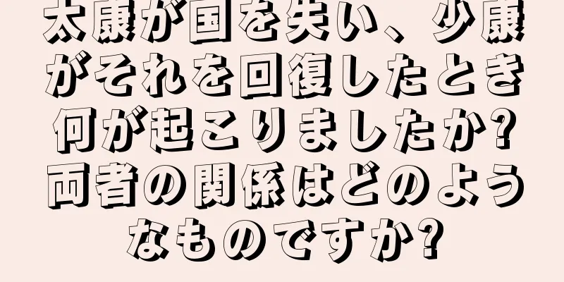 太康が国を失い、少康がそれを回復したとき何が起こりましたか?両者の関係はどのようなものですか?