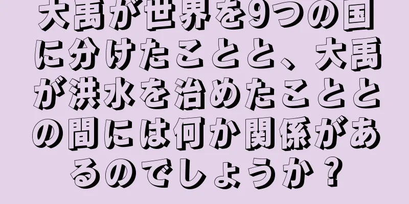 大禹が世界を9つの国に分けたことと、大禹が洪水を治めたこととの間には何か関係があるのでしょうか？