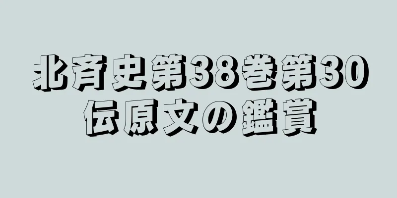北斉史第38巻第30伝原文の鑑賞