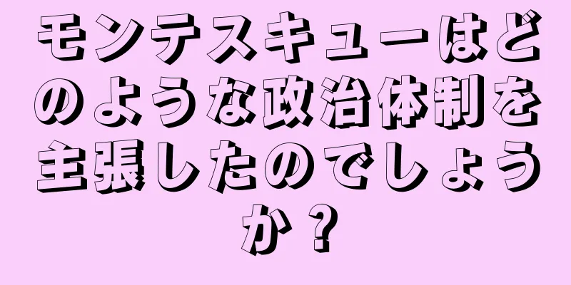 モンテスキューはどのような政治体制を主張したのでしょうか？