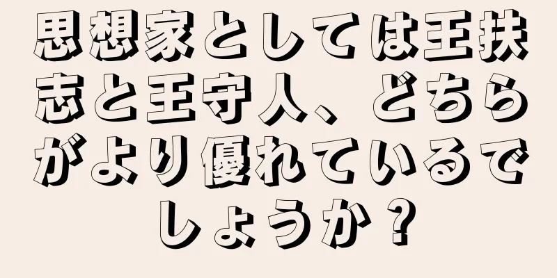 思想家としては王扶志と王守人、どちらがより優れているでしょうか？
