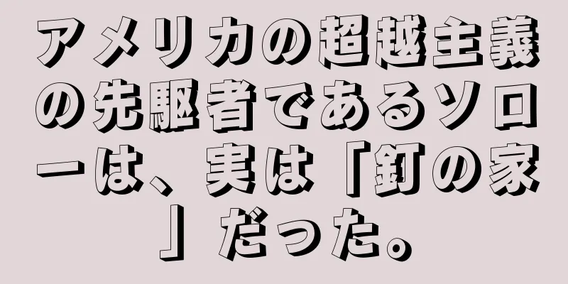 アメリカの超越主義の先駆者であるソローは、実は「釘の家」だった。
