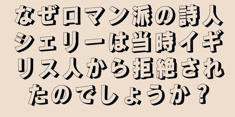 なぜロマン派の詩人シェリーは当時イギリス人から拒絶されたのでしょうか？