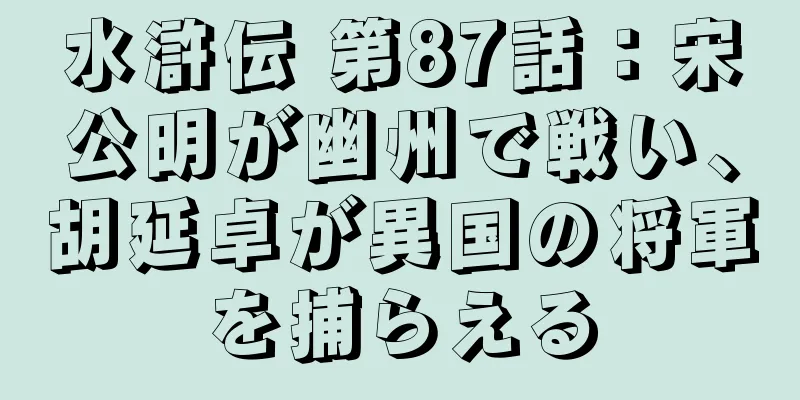 水滸伝 第87話：宋公明が幽州で戦い、胡延卓が異国の将軍を捕らえる