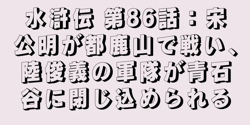 水滸伝 第86話：宋公明が都鹿山で戦い、陸俊義の軍隊が青石谷に閉じ込められる