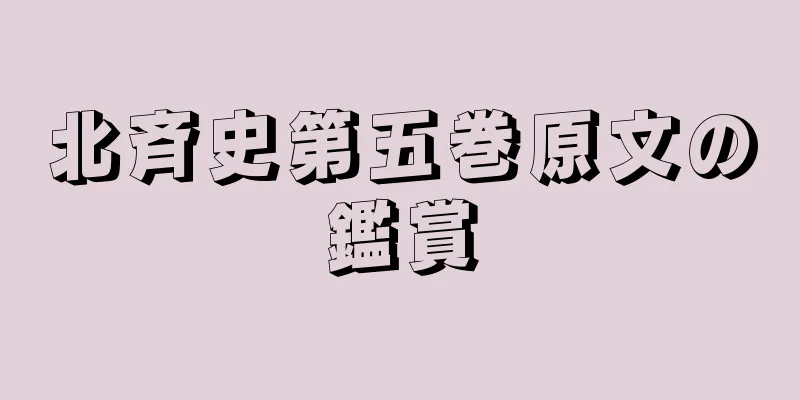 北斉史第五巻原文の鑑賞