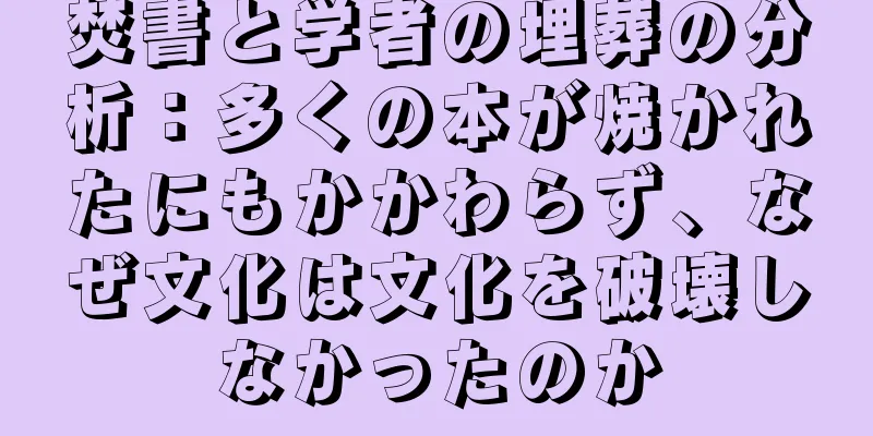 焚書と学者の埋葬の分析：多くの本が焼かれたにもかかわらず、なぜ文化は文化を破壊しなかったのか