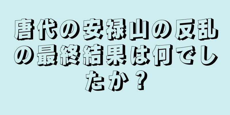 唐代の安禄山の反乱の最終結果は何でしたか？