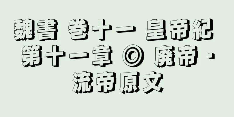 魏書 巻十一 皇帝紀 第十一章 ◎ 廃帝・流帝原文