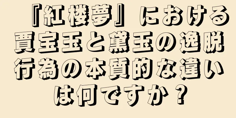 『紅楼夢』における賈宝玉と黛玉の逸脱行為の本質的な違いは何ですか？