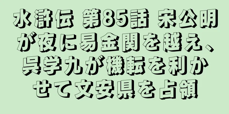 水滸伝 第85話 宋公明が夜に易金関を越え、呉学九が機転を利かせて文安県を占領