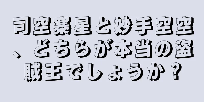 司空寨星と妙手空空、どちらが本当の盗賊王でしょうか？