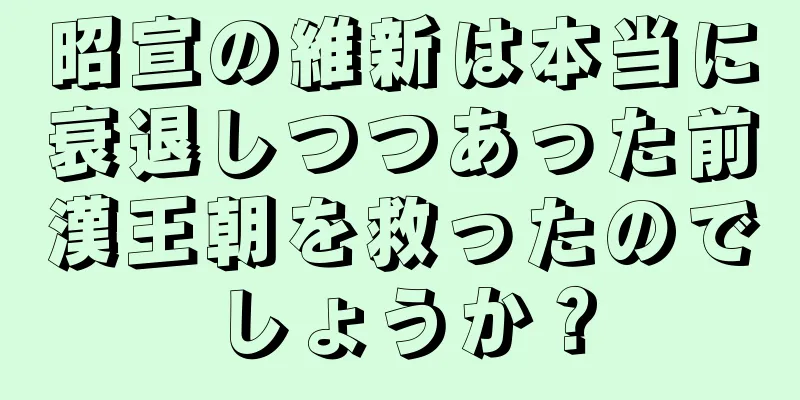 昭宣の維新は本当に衰退しつつあった前漢王朝を救ったのでしょうか？