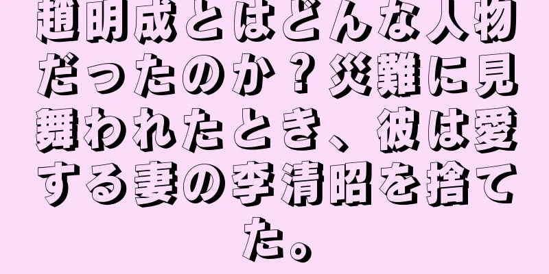趙明成とはどんな人物だったのか？災難に見舞われたとき、彼は愛する妻の李清昭を捨てた。