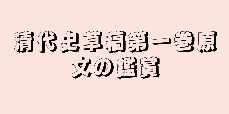 清代史草稿第一巻原文の鑑賞