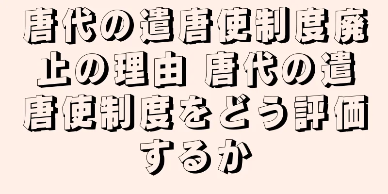 唐代の遣唐使制度廃止の理由 唐代の遣唐使制度をどう評価するか