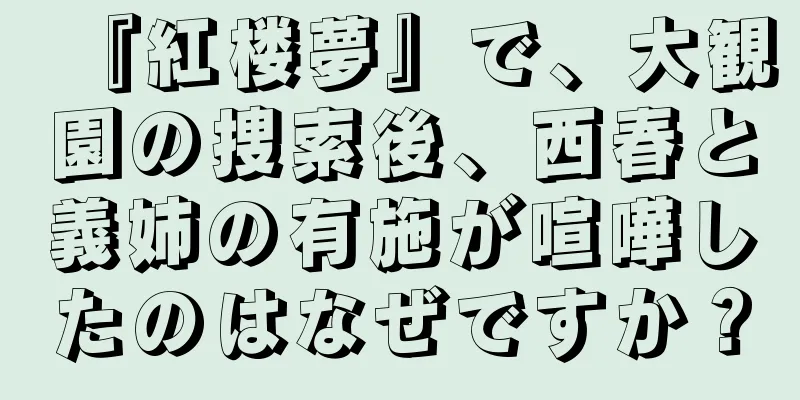 『紅楼夢』で、大観園の捜索後、西春と義姉の有施が喧嘩したのはなぜですか？