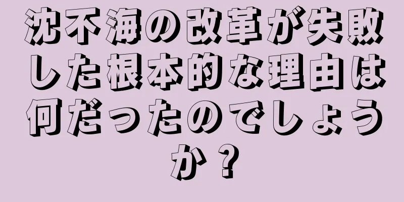 沈不海の改革が失敗した根本的な理由は何だったのでしょうか？