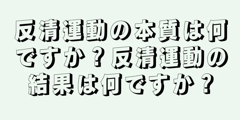 反清運動の本質は何ですか？反清運動の結果は何ですか？