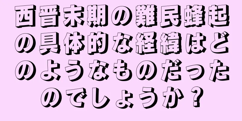 西晋末期の難民蜂起の具体的な経緯はどのようなものだったのでしょうか？
