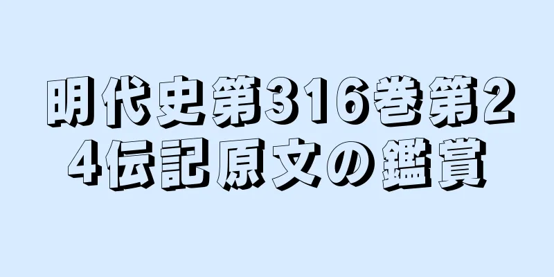 明代史第316巻第24伝記原文の鑑賞