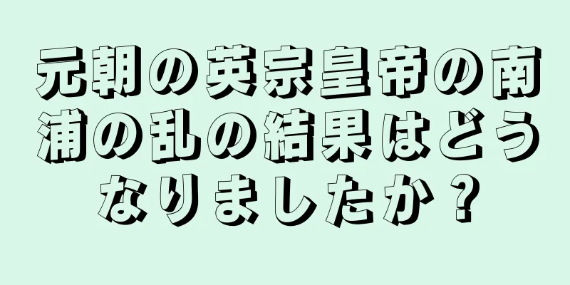 元朝の英宗皇帝の南浦の乱の結果はどうなりましたか？