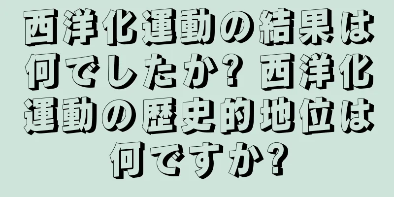 西洋化運動の結果は何でしたか? 西洋化運動の歴史的地位は何ですか?