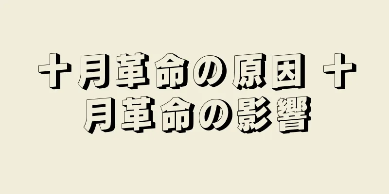 十月革命の原因 十月革命の影響