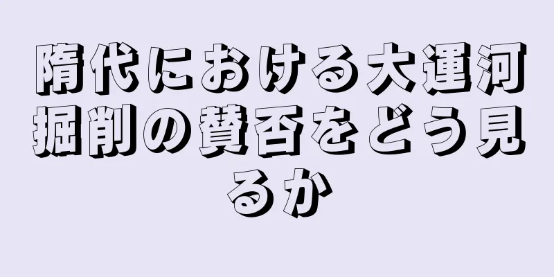 隋代における大運河掘削の賛否をどう見るか