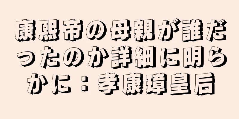 康熙帝の母親が誰だったのか詳細に明らかに：孝康璋皇后
