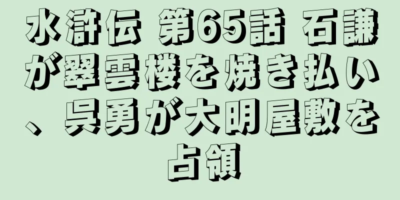 水滸伝 第65話 石謙が翠雲楼を焼き払い、呉勇が大明屋敷を占領