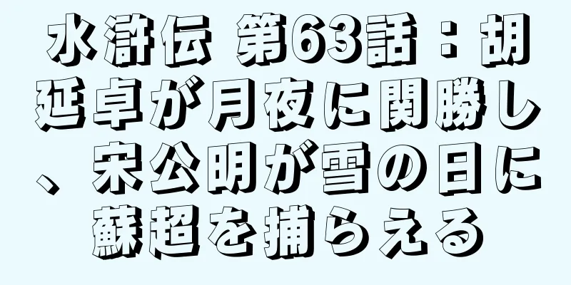 水滸伝 第63話：胡延卓が月夜に関勝し、宋公明が雪の日に蘇超を捕らえる