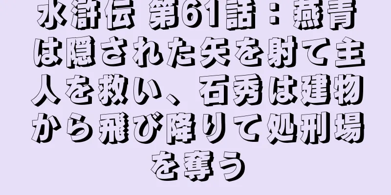 水滸伝 第61話：燕青は隠された矢を射て主人を救い、石秀は建物から飛び降りて処刑場を奪う