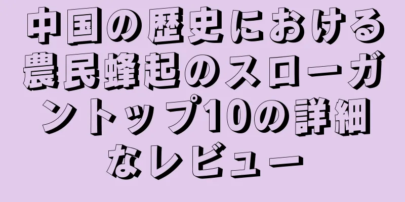 中国の歴史における農民蜂起のスローガントップ10の詳細なレビュー