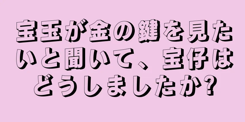 宝玉が金の鍵を見たいと聞いて、宝仔はどうしましたか?