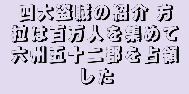 四大盗賊の紹介 方拉は百万人を集めて六州五十二郡を占領した
