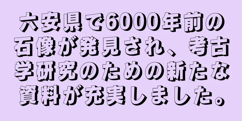 六安県で6000年前の石像が発見され、考古学研究のための新たな資料が充実しました。