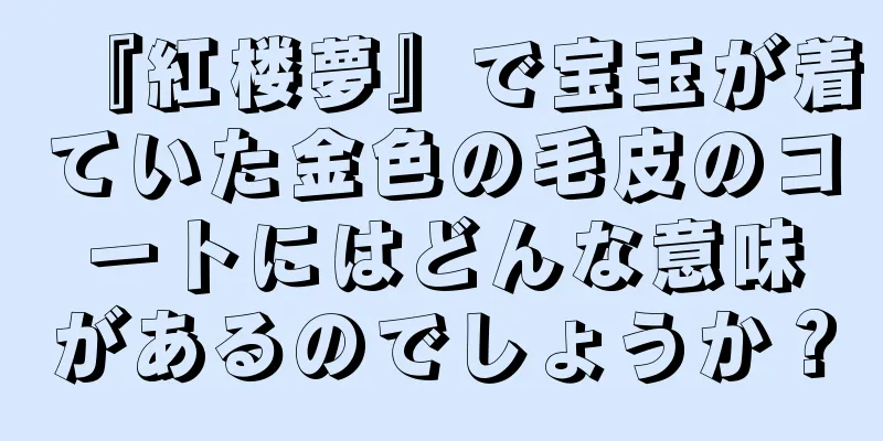 『紅楼夢』で宝玉が着ていた金色の毛皮のコートにはどんな意味があるのでしょうか？