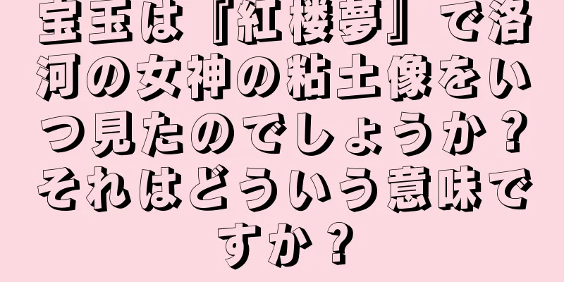 宝玉は『紅楼夢』で洛河の女神の粘土像をいつ見たのでしょうか？それはどういう意味ですか？